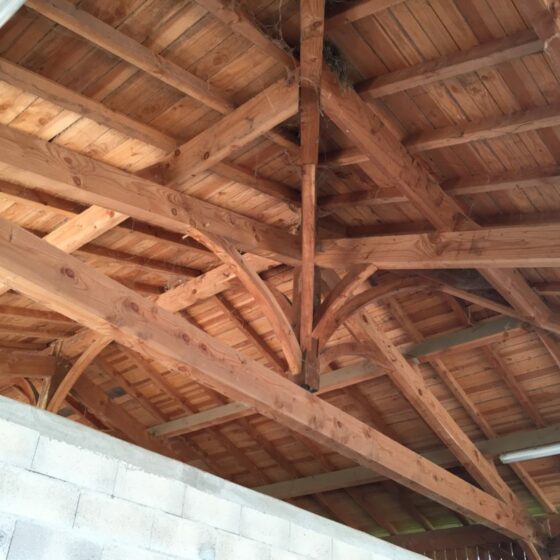 Charpente tradi en Douglas avec poutre massif en 12m00
