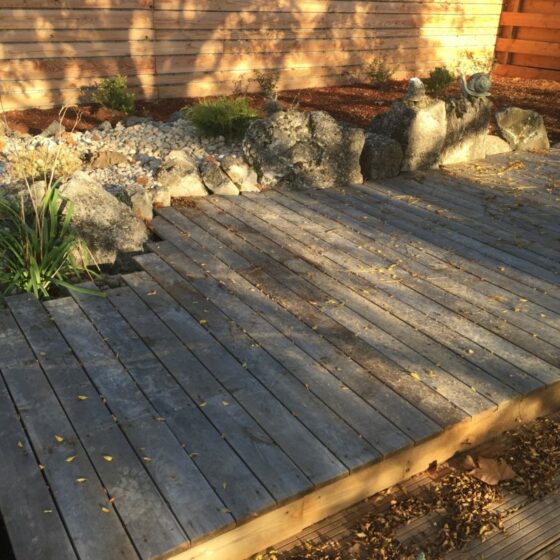 Terrasse Châtaignier vieilli par les U.V