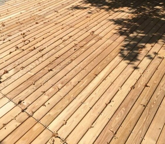 Terrasse Robinier 9cm de large en 1m50 profil bombé